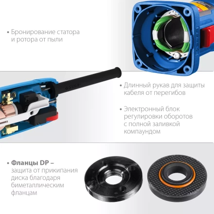 ЗУБР 1100 Вт, d125 мм, УШМ, регулировка оборотов, Профессионал (УШМ-П125-1100 Э) купить в Ханты-Мансийске