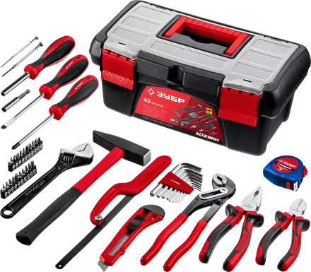 Универсальный набор инструмента для дома ЗУБР Хозяин-42 42 предмета купить в Ханты-Мансийске