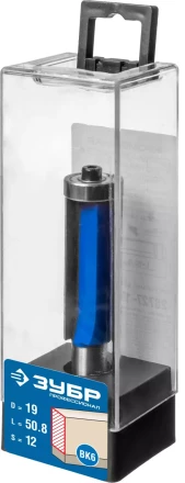 ЗУБР 19 x 50.8 мм, хвостовик 12 мм, фреза кромочная с нижним подшипником, Профессионал (28727-19-50.8-12) купить в Ханты-Мансийске