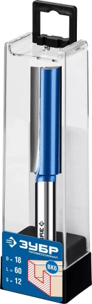 ЗУБР 18 x 60 мм, хвостовик 12 мм, фреза пазовая прямая с нижними подрезателями, Профессионал (28755-18-60) купить в Ханты-Мансийске