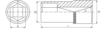 Головка торцевая глубокая 1/2&quot;DR 23 мм S04HD4123 Jonnesway 47246 купить в Ханты-Мансийске
