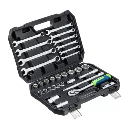 Набор инструментов Сибртех 13393, 1/2&quot;, пластиковый кейс, 32 предмета купить в Ханты-Мансийске