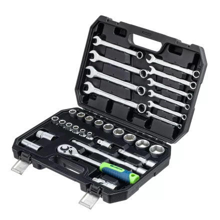 Набор инструментов Сибртех 13393, 1/2&quot;, пластиковый кейс, 32 предмета купить в Ханты-Мансийске