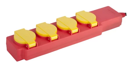 Удлинитель силовой &quot;СТРОИТЕЛЬ&quot;, 5 м, 3500 Вт, 4 гнезда, с крышками, ПВС 3x1 мм2 СВЕТОЗАР SV-55044-5 купить в Ханты-Мансийске