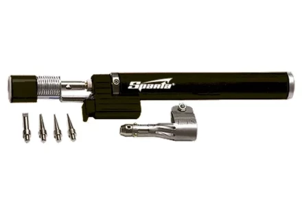 Горелка газовая тип &quot;Карандаш&quot; c пьезоподжигом + 4 насадки для пайки 200 мм SPARTA 914325 купить в Ханты-Мансийске