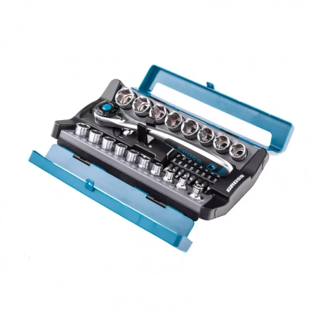 Набор торцевых головок трещотка 120 зубьев 36 предметов 1/2&quot; 3/8” CrV Gross 14145 купить в Ханты-Мансийске