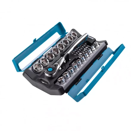 Набор торцевых головок трещотка 120 зубьев 36 предметов 1/2&quot; 3/8” CrV Gross 14145 купить в Ханты-Мансийске