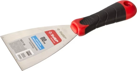 Шпатель ЗУБР &quot;МАСТЕР&quot;, профилированное нержавеющее полотно, 2к ручка, 80мм 10072-08 купить в Ханты-Мансийске