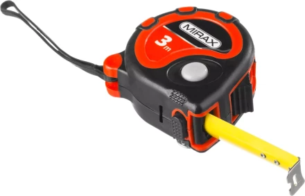 Рулетка MIRAX, 3 стопора, двухкомпонентный пластиковый корпус, 3мх16мм 34013-03-16 купить в Ханты-Мансийске