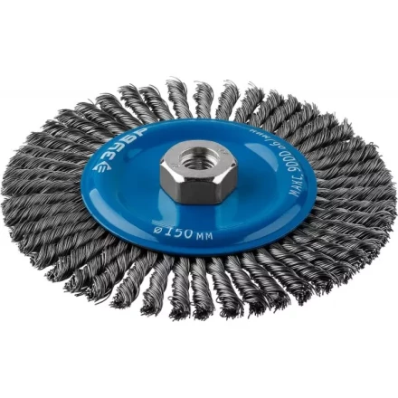 ЗУБР &quot;ПРОФЕССИОНАЛ&quot;. Щетка дисковая для УШМ, плетеные пучки стальной проволоки 0,5мм, 150ммхМ14 35192-150_z02 купить в Ханты-Мансийске