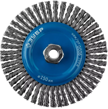 ЗУБР &quot;ПРОФЕССИОНАЛ&quot;. Щетка дисковая для УШМ, плетеные пучки стальной проволоки 0,5мм, 150ммхМ14 35192-150_z02 купить в Ханты-Мансийске
