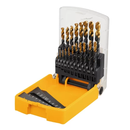 Набор сверл по металлу, 1-10 мм, HSS-Tin, Golden Tip, 19 шт Denzel 72321 купить в Ханты-Мансийске