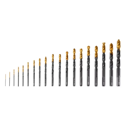 Набор сверл по металлу, 1-10 мм, HSS-Tin, Golden Tip, 19 шт Denzel 72321 купить в Ханты-Мансийске