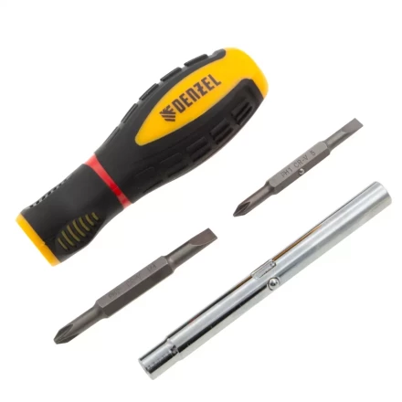 Отвертка комбинированная Denzel, SL3/16&quot;-PH1, SL1/4&quot;-PH2, 3-х компонентная рукоятка, 7713381 купить в Ханты-Мансийске