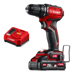 ЗУБР 20 В, 45 Нм, 1 АКБ LMS (2 Ач), бесщеточная дрель-шуруповерт (ДБ-45-21)