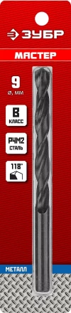 ЗУБР 9.0 х 125 мм, сталь Р4М2, класс В, сверло по металлу (29605-9) купить в Ханты-Мансийске