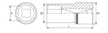 Головка торцевая 12-гранная глубокая 1/2&quot;DR 9 мм S04HD4709 Jonnesway 49059 купить в Ханты-Мансийске