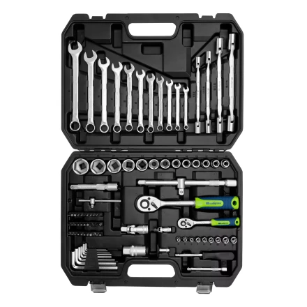 Набор инструментов Сибртех 13396 , 1/2&quot;, 1/4&quot;, пластиковый кейс 89 предметов купить в Ханты-Мансийске