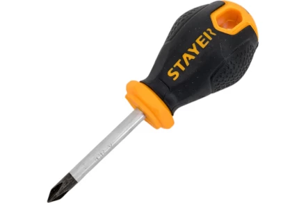 Отвертка STAYER "MASTER", двухкомпонентная рукоятка, магнитный наконечник, "STUBBY" ( бочка ), PH1x38мм 2510-38-1_z03 купить в Ханты-Мансийске