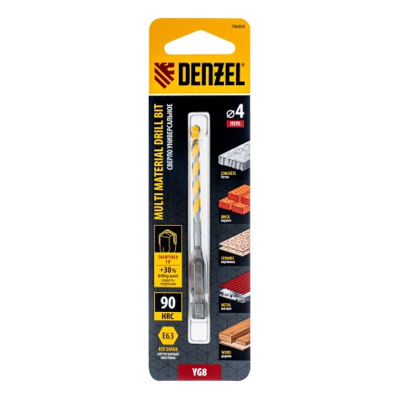 Сверло универсальное, Multi cut, 4 мм Denzel 706005 купить в Ханты-Мансийске