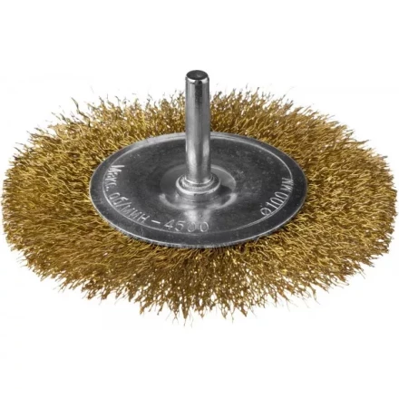 DEXX. Щетка дисковая для дрели, витая стальная латунированная проволока 0,3мм, 100мм 35110-100 купить в Ханты-Мансийске