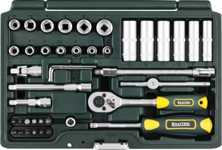 Набор KRAFTOOL &quot;EXPERT QUALITAT&quot;: Торцовые головки &quot;SUPER LOCK&quot; с присоединит квадратом, 1/4&quot;, 42 предмета 27885-H42_z02 купить в Ханты-Мансийске