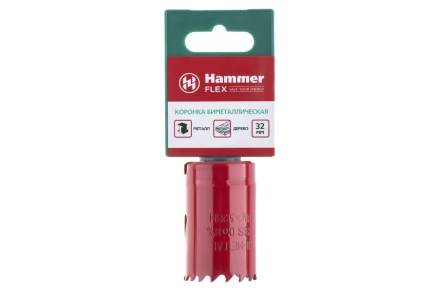 Коронка биметаллическая HAMMER Ф32х38мм 5/8" BiMETALL (224-006) купить в Ханты-Мансийске