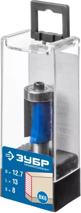 ЗУБР 12.7 x 25.4 мм, хвостовик 8 мм, фреза кромочная с нижним подшипником (3 лезвия), Профессионал (28728-12.7-25.4) купить в Ханты-Мансийске