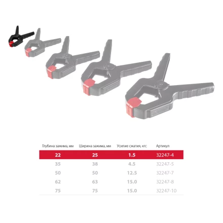 ЗУБР МЗ-40, 38 х 38 мм, пружинный зажим (32247-4) купить в Ханты-Мансийске