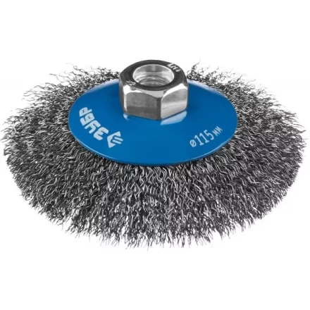 ЗУБР "ПРОФЕССИОНАЛ". Щетка коническая для УШМ, витая стальная проволока 0,3мм, 115ммхМ14 35265-115_z02 купить в Ханты-Мансийске