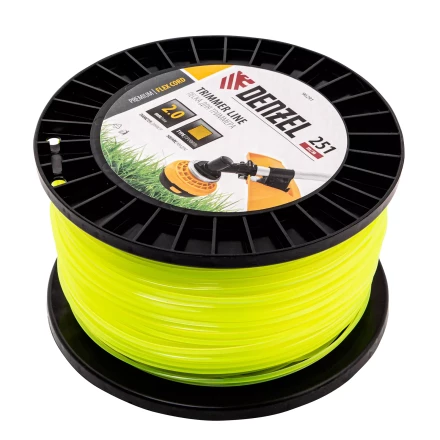 Леска для триммера квадрат, 2,0мм х 251м, на DIN катушке FLEX CORD// Denzel 96291 купить в Ханты-Мансийске