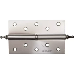 Петля дверная разъемная ЗУБР "ЭКСПЕРТ", 1 подшипник, цвет мат. никель (PN), правая, с крепежом, 125х75х2,5мм,2шт 37605-125-4R