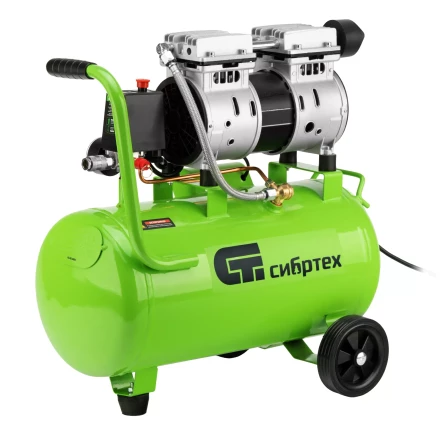 Компрессор безмаслянный малошумный Сибртех МБ 1100/24,1100 Вт, 24 л, 170 л/мин 58006 купить в Ханты-Мансийске