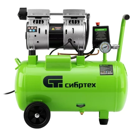 Компрессор безмаслянный малошумный Сибртех МБ 1100/24,1100 Вт, 24 л, 170 л/мин 58006 купить в Ханты-Мансийске