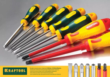 Отвертка KRAFTOOL, Cr-Mo-V закалённый стержень, двухкомпонентная противоскользящ рукоятка, SL 4,0x0,8x100мм 25007-4.0-100 купить в Ханты-Мансийске