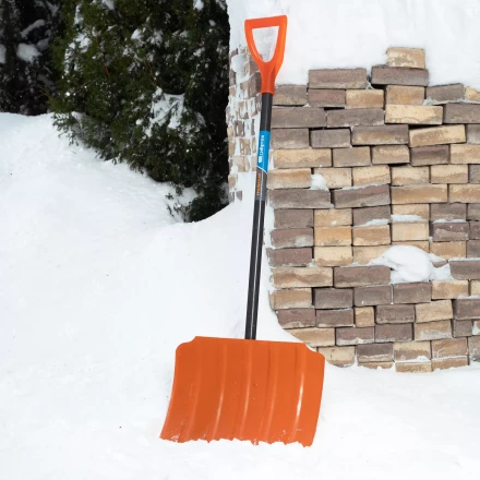 Лопата для уборки снега стальная Сибртех, 470х335х1335 мм, стальной черенок, Россия, 61656 купить в Ханты-Мансийске