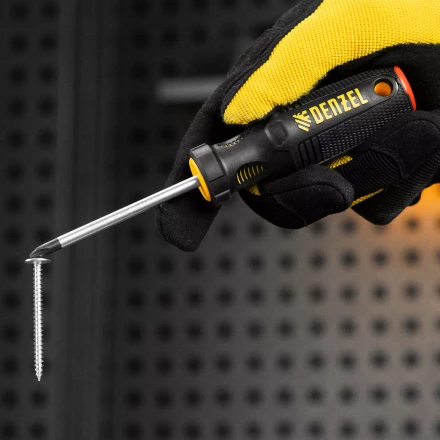Отвертка, PH1х75 мм, S2, 3к рукоятка Denzel 121737 купить в Ханты-Мансийске