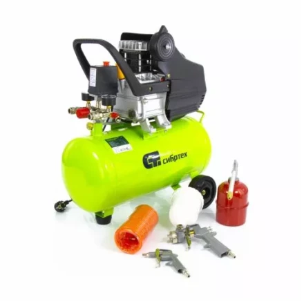 Компрессор масляный поршневой прямой привод с набором Сибртех КК-1500/24 ПЛЮС  58038 купить в Ханты-Мансийске