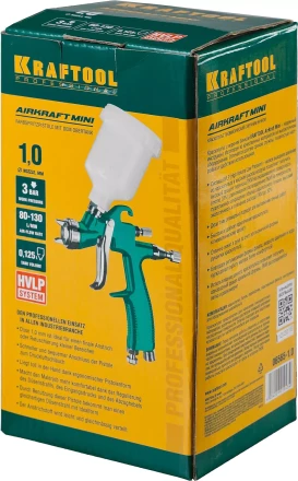 Краскопульт пневматический KRAFTOOL AirKraft Mini, HVLP, c верхним бачком, 1,0мм 06565-1.0 купить в Ханты-Мансийске