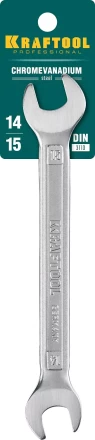 Ключи гаечные рожковые KRAFTOOL, Cr-V, DIN 3110 27033-14-15 купить в Ханты-Мансийске