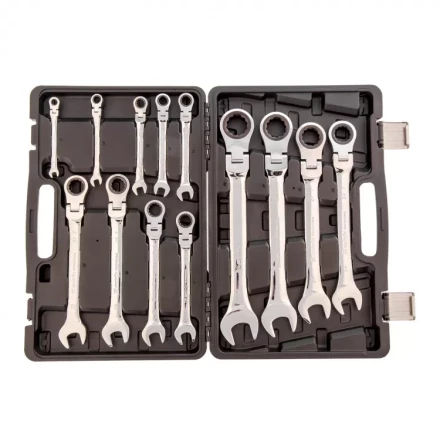 Набор ключей комбинированных Matrix трещоточных шарнирных 13 шт 14798 купить в Ханты-Мансийске