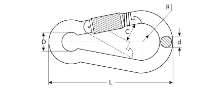 ЗУБР DIN 5299D, 4 мм, 50 шт, карабин с предохранительной гайкой (4-304555-04) купить в Ханты-Мансийске