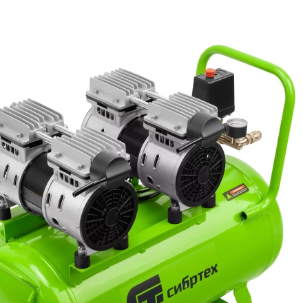 Компрессор безмаслянный малошумный Сибртех МБ 2000/50 58007, 2000 Вт, 50л, 300 л/мин купить в Ханты-Мансийске