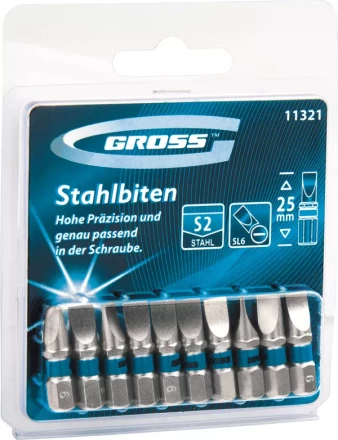 Набор бит РН1х25, сталь S2, 10шт GROSS 11329 купить в Ханты-Мансийске