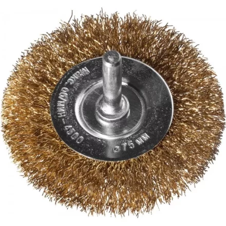 DEXX. Щетка дисковая для дрели, витая стальная латунированная проволока 0,3мм, 75мм 35110-075 купить в Ханты-Мансийске