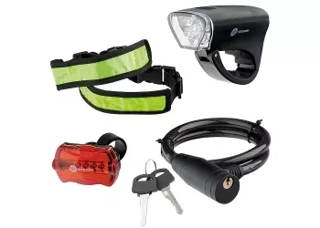 Велосипедный набор передний и задний фонари Led светоотражатель и тросовый замок Stern 90561 купить в Ханты-Мансийске