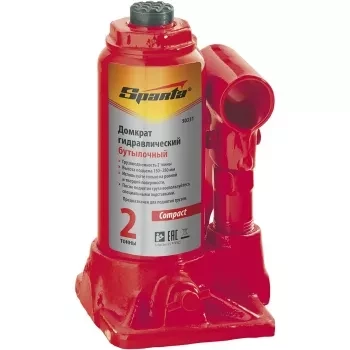 Домкрат гидравлический бутылочный SPARTA Compact 2 т h подъема 150–280 мм 50331 купить в Ханты-Мансийске