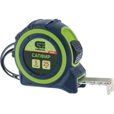 Рулетка Сапфир двухкомпонентный корпус 5 м х 25 мм СИБРТЕХ 32582 купить в Ханты-Мансийске