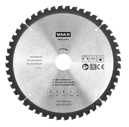 Диск пильный ф210х30 z48 алюминий VMX 512481 купить в Ханты-Мансийске