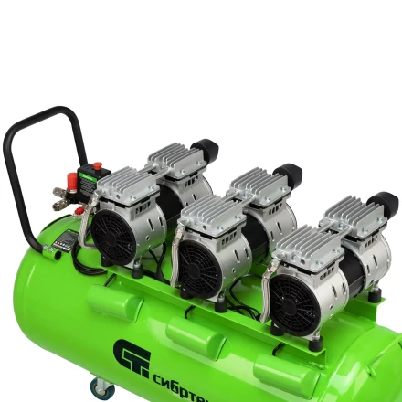 Компрессор безмаслянный малошумный Сибртех МБ 2250/100, 2250 Вт, 100л, 400 л/мин купить в Ханты-Мансийске